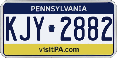 PA license plate KJY2882