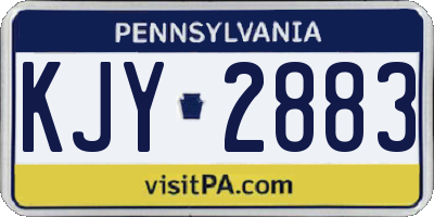 PA license plate KJY2883