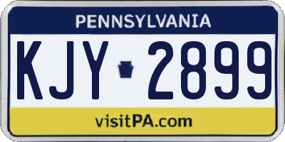 PA license plate KJY2899