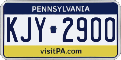 PA license plate KJY2900