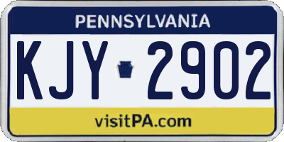 PA license plate KJY2902