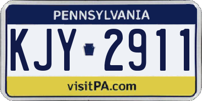 PA license plate KJY2911