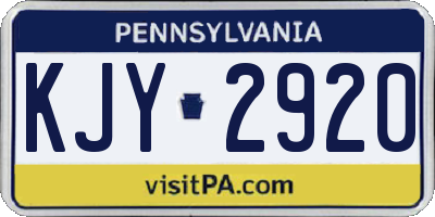 PA license plate KJY2920