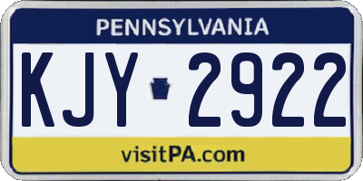 PA license plate KJY2922