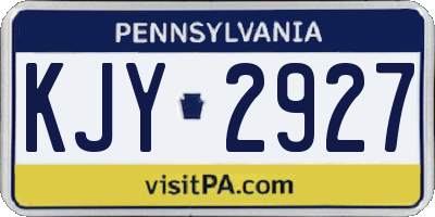 PA license plate KJY2927
