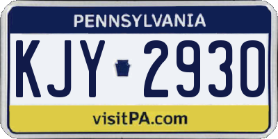 PA license plate KJY2930