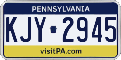 PA license plate KJY2945