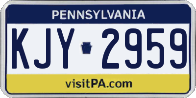 PA license plate KJY2959