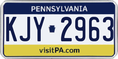 PA license plate KJY2963