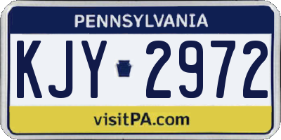 PA license plate KJY2972