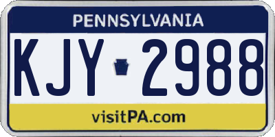 PA license plate KJY2988