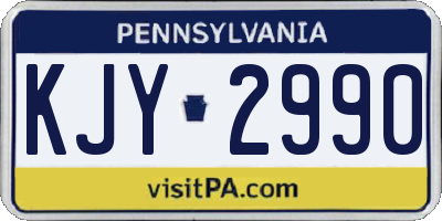PA license plate KJY2990
