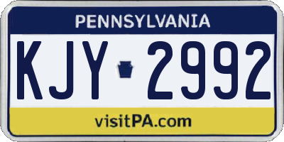 PA license plate KJY2992