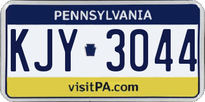 PA license plate KJY3044