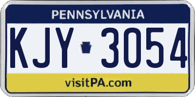PA license plate KJY3054