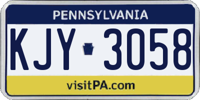 PA license plate KJY3058