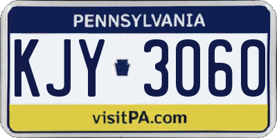 PA license plate KJY3060