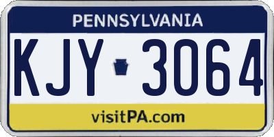 PA license plate KJY3064
