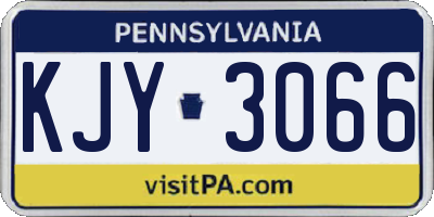 PA license plate KJY3066