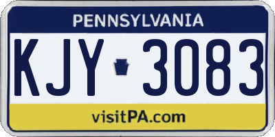 PA license plate KJY3083
