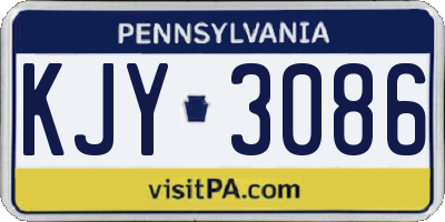 PA license plate KJY3086