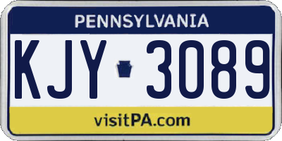 PA license plate KJY3089