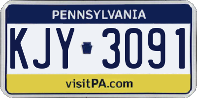 PA license plate KJY3091
