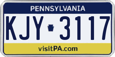 PA license plate KJY3117