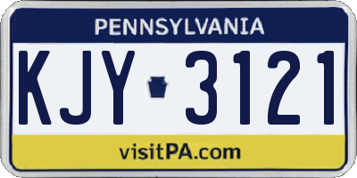 PA license plate KJY3121