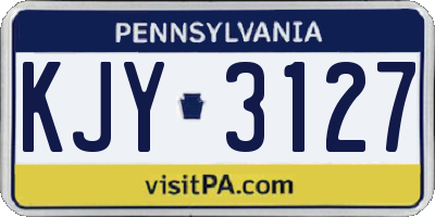 PA license plate KJY3127