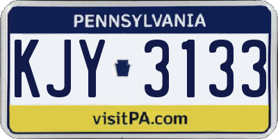 PA license plate KJY3133