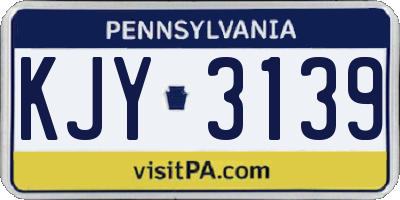 PA license plate KJY3139