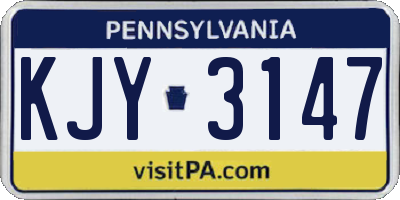 PA license plate KJY3147