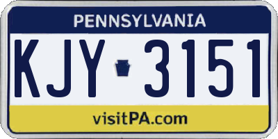 PA license plate KJY3151