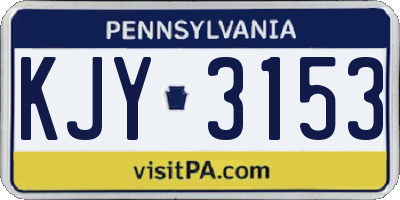 PA license plate KJY3153