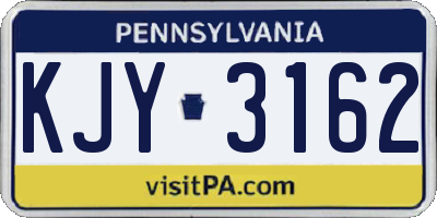 PA license plate KJY3162