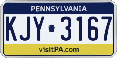 PA license plate KJY3167