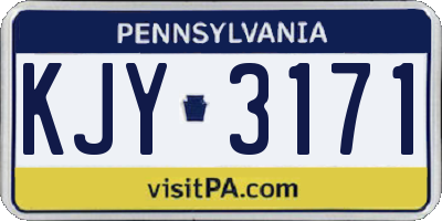 PA license plate KJY3171