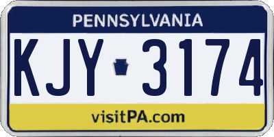 PA license plate KJY3174