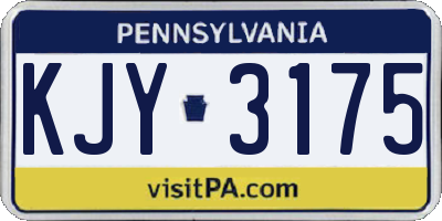 PA license plate KJY3175