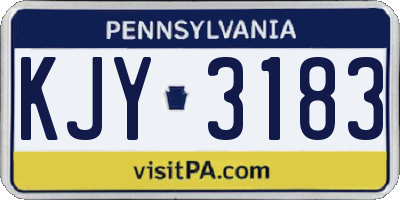 PA license plate KJY3183
