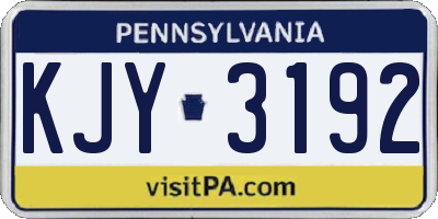 PA license plate KJY3192