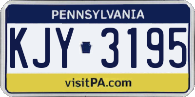 PA license plate KJY3195