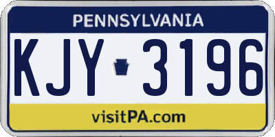 PA license plate KJY3196