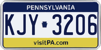 PA license plate KJY3206