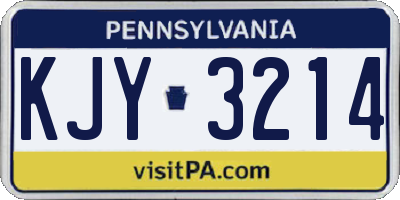 PA license plate KJY3214