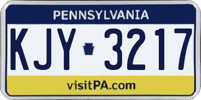 PA license plate KJY3217