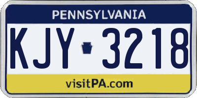 PA license plate KJY3218