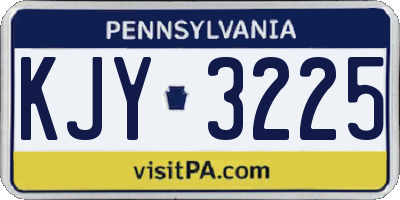 PA license plate KJY3225