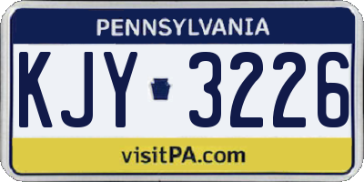 PA license plate KJY3226
